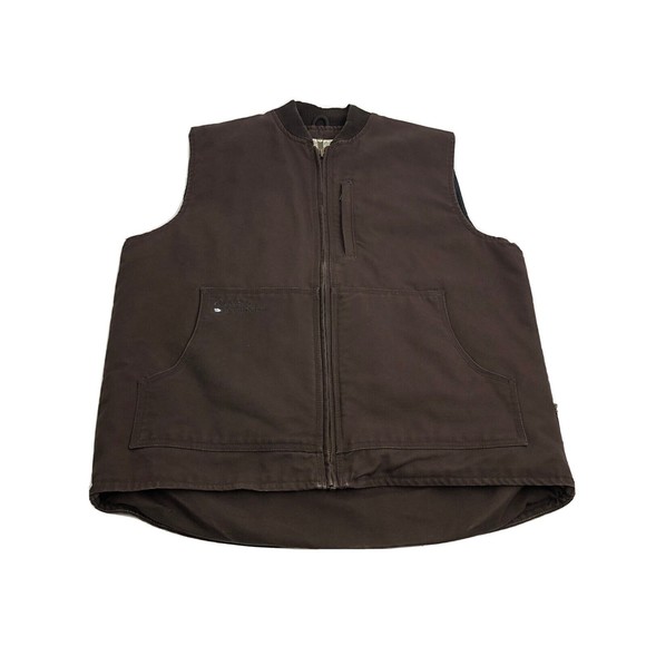 Cabela's Other - Cabela's Roughneck Mens Full Zip Thinsulate Vest Canvas Quilted XL Brown